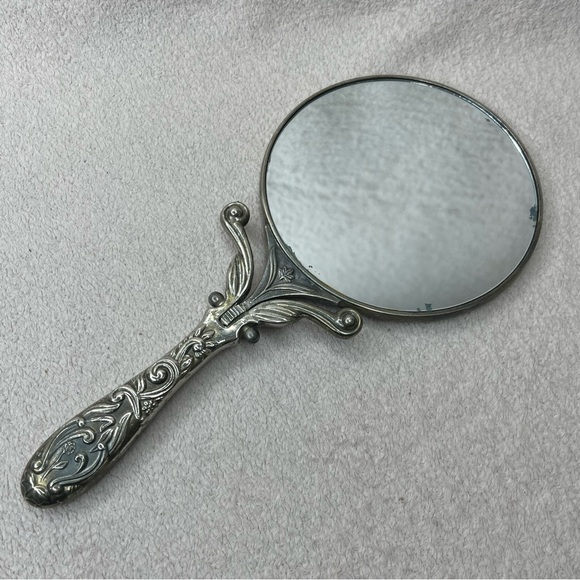 Antique Godinger Silver Plated Adjustable Hand/Table Double Sided Mirror-Vintage - Picture 5 of 10